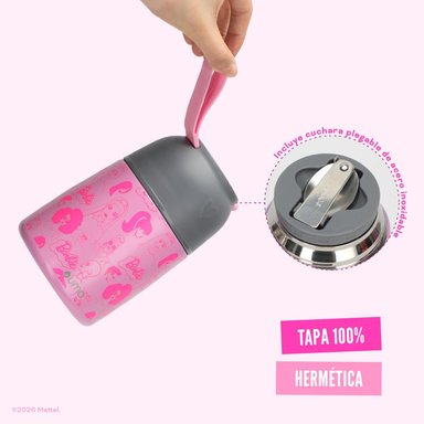 TERMO COMIDA BARBIE & FRIENDS + CUCHARA 450ML ACERO INOX UMA - 3