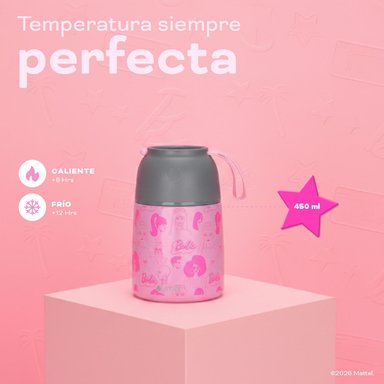 TERMO COMIDA BARBIE & FRIENDS + CUCHARA 450ML ACERO INOX UMA - 4