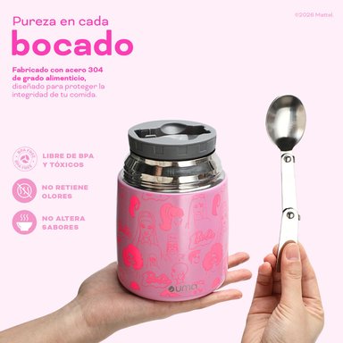 TERMO COMIDA BARBIE & FRIENDS + CUCHARA 450ML ACERO INOX UMA - 5