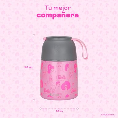TERMO COMIDA BARBIE & FRIENDS + CUCHARA 450ML ACERO INOX UMA - 6