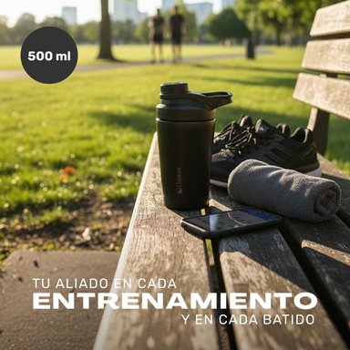 SHAKER VASO PROTEINA ACERO INOX NUTRICORE 500ML SET X2 - 5