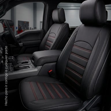 FUNDAS CUBREASIENTOS ECOCUERO NEGRO UNIVERSAL XROAD - 7