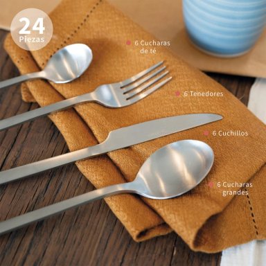 SET DE CUCHILLERIA 24 PCS ACERO INOXIDABLE CERDEÑA SIMPLIT - 5
