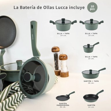BATERIA DE COCINA ANTIADHERENTE LUCCA 10 PCS SIMPLIT - 8