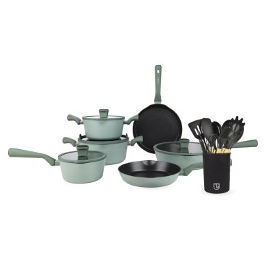 BATERIA DE COCINA LUCCA + SET 12 UTENSILIOS NEGRO SIMPLIT - 1