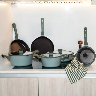 BATERIA DE COCINA LUCCA + SET 12 UTENSILIOS NEGRO SIMPLIT - 5