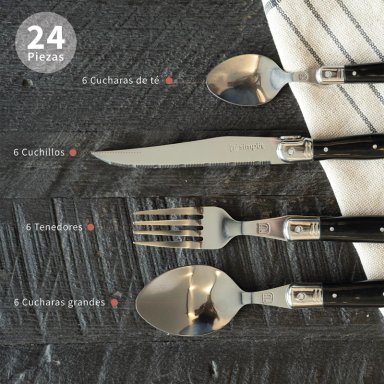 JUEGO DE LOZA 30PCS OPORTO + CUCHILLERIA 24PCS PARIS - 4