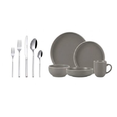 JUEGO DE LOZA 30PCS BRUSELAS + CUCHILLERIA 30PCS PUGLIA - 1