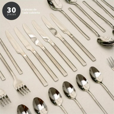 JUEGO DE LOZA 30PCS BRUSELAS + CUCHILLERIA 30PCS PUGLIA - 4