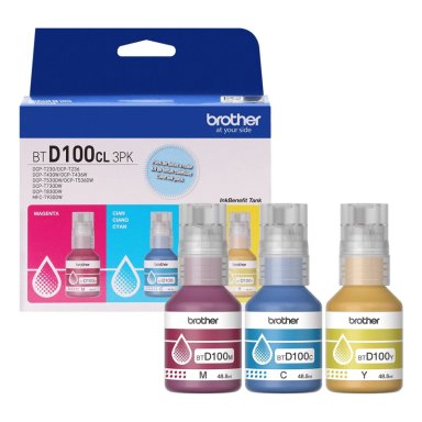 PACK TINTAS BROTHER BTD100 - CIAN, MAGENTA Y AMARILLO - 1