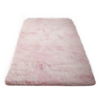 BAJADA DE CAMA ALFOMBRA PELUDA MEDIDA 1,20X0,60 ROSA - 1