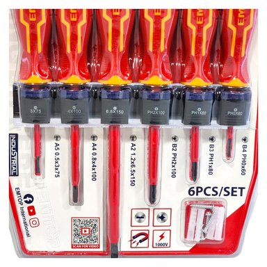 KIT 6 DESTORNILLADORES AISLADOS 1000V EMTOP ESSTJS061 - 3