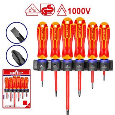 KIT 6 DESTORNILLADORES AISLADOS 1000V EMTOP ESSTJS061 - 4