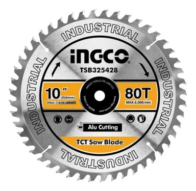 DISCO DE SIERRA CIRCULAR INDUSTRIAL ALUMINIO 80T 254MM 10' - 1