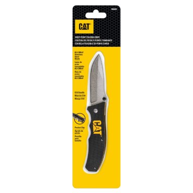 CUCHILLO CAT NAVAJA PLEGABLE 980002 PUNTA CURVA ACERO INOXIDABLE - 1