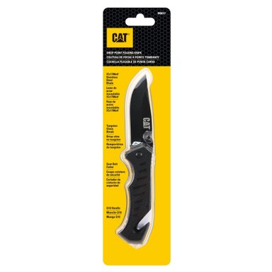CUCHILLO CAT NAVAJA PLEGABLE 980012 PUNTA CURVA CON ROTURA VIDRIO Y CORTADOR BANDA ACERO INOXIDABLE - 1