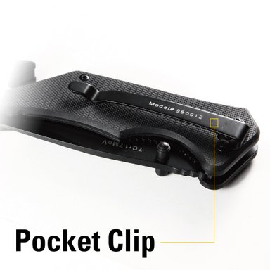 CUCHILLO CAT NAVAJA PLEGABLE 980012 PUNTA CURVA CON ROTURA VIDRIO Y CORTADOR BANDA ACERO INOXIDABLE - 4