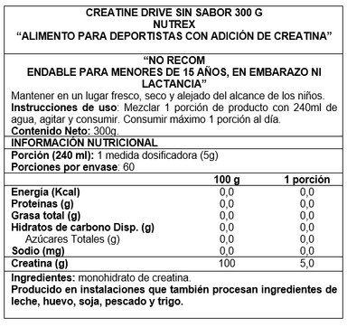 CREATINA NUTREX DRIVE 300 GR - 2