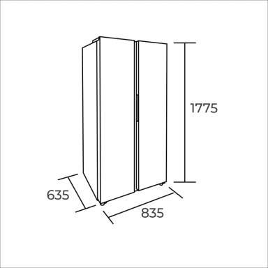 REFRIGERADOR SIDE BY SIDE 442 LTS HC-598WEN GRIS - 6