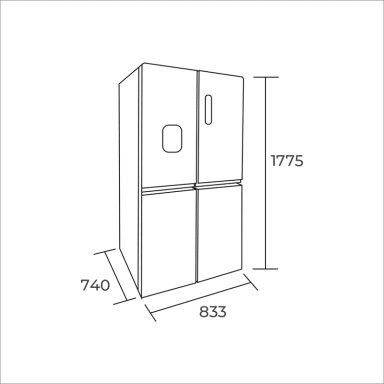REFRIGERADOR SIDE BY SIDE 467 LTS  4 PUERTAS HQ-627WEN - 5