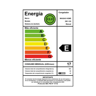 CONGELADOR FREEZER VERTICAL 84 LT GRIS DE1-120 - 3