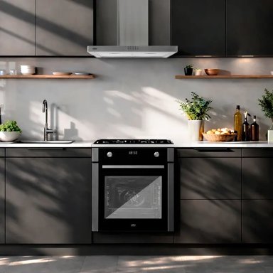 KIT ENCIMERA A GAS 4 QUEMADORES + HORNO 60 LITROS CON SPIEDO + CAMPANA DECORATIVA RECTANGULAR - 3