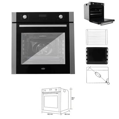 KIT ENCIMERA A GAS 4 QUEMADORES + HORNO 60 LITROS CON SPIEDO + CAMPANA DECORATIVA RECTANGULAR - 4