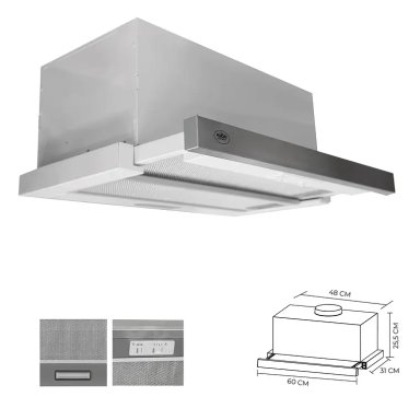 KIT ENCIMERA A GAS 4 QUEMADORES + HORNO 60 LITROS CON SPIEDO + CAMPANA RETRACTIL - 5