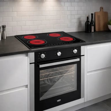 KIT ENCIMERA ELE CTRICA VITROCERAMICA 4 QUEMADORES + HORNO 60 LITROS CON SPIEDO - 3