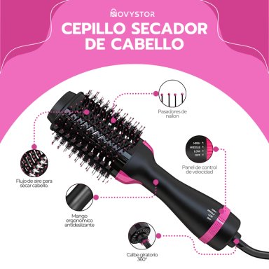 CEPILLO NOVYSTOR PEINE SECADOR PELO ALISADOR ELÉCTRICO 3 EN 1 - 2