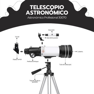 TELESCOPIO ASTRONOMICO PROFESIONAL MONOCULAR F30070M - 3