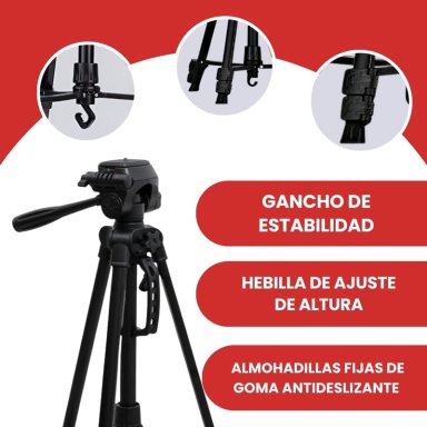 TRIPODE PROFESIONAL PARA CAMARA, CELULAR, VIDEO - 3