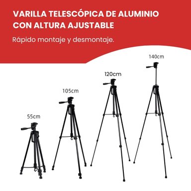 TRIPODE PROFESIONAL PARA CAMARA, CELULAR, VIDEO - 7