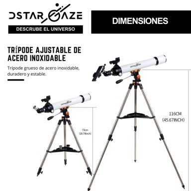 TELESCOPIO NOVYSTOR ASTRONÓMICO PROFESIONAL MONOCULAR 70070M - 3