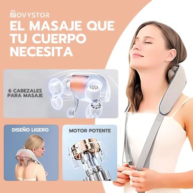 MASAJEADOR NOVYSTOR INALÁMBRICO CUELLO Y CERVICAL CON CALOR - 3