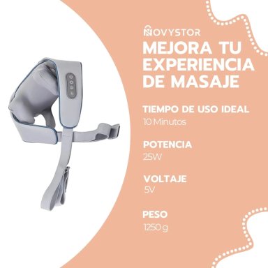 MASAJEADOR NOVYSTOR INALÁMBRICO CUELLO Y CERVICAL CON CALOR - 6