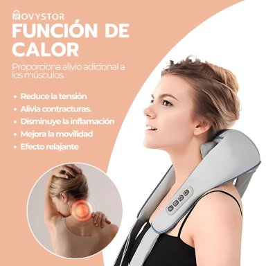 MASAJEADOR NOVYSTOR INALÁMBRICO CUELLO Y CERVICAL CON CALOR - 7