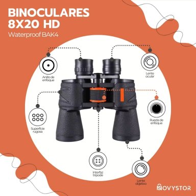 BINOCULARES 8X20 HD BAK4 WATERPROOF FMC ALTA CALIDAD - 3