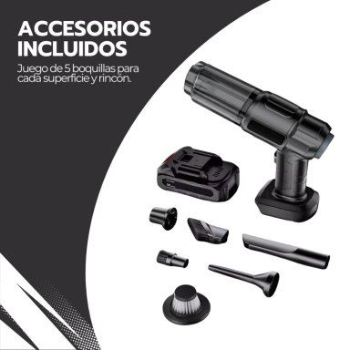 ASPIRADORA INALAMBRICA PORTATIL AUTO ALTA POTENCIA 13000MAH - 9