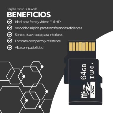 TARJETA MICRO SD 64GB CLASE 10 U3 ALTA VELOCIDAD - 3