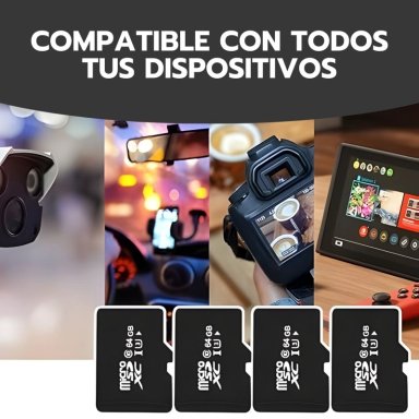 TARJETA MICRO SD 64GB CLASE 10 U3 ALTA VELOCIDAD - 7