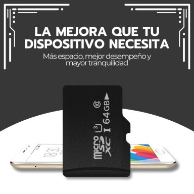 TARJETA MICRO SD 64GB CLASE 10 U3 ALTA VELOCIDAD - 9