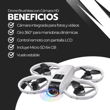 DRONE BRUSHLESS CON CAMARA HD, CONTROL LCD Y GIRO 360° - 4