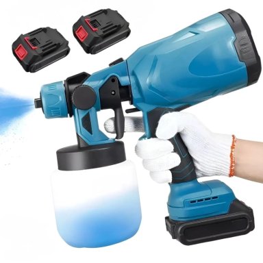 PISTOLA PULVERIZADORA DE PINTURA INALAMBRICA PORTATIL AZUL - 1