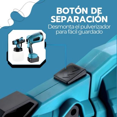 PISTOLA PULVERIZADORA DE PINTURA INALAMBRICA PORTATIL AZUL - 5