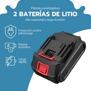 PISTOLA PULVERIZADORA DE PINTURA INALAMBRICA PORTATIL AZUL - 8