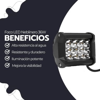 FOCO LED NEBLINERO 36W IP67 ALTA POTENCIA PARA VEHICULOS - 3