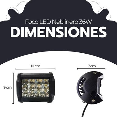 FOCO LED NEBLINERO 36W IP67 ALTA POTENCIA PARA VEHICULOS - 9