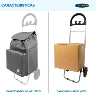 CARRITO DE COMPRAS PLEGABLE GLASGOW 47 LITROS GRIS - 6