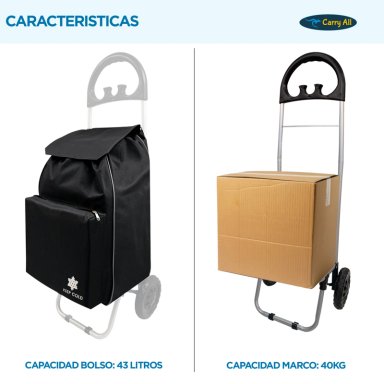 CARRITO COMPRAS CARRY ALL PLEGABLE GLASGOW 47 LITROS NEGRO - 6